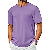 Cotrasen Mens T-Shirts Cotton Short Sleeve Pocket Tee Shirt Casual Crew Neck Moisture Wicking Soft Basic T Shirts