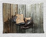 Ambesonne Vintage Tapestry, Vintage Boxing Gloves