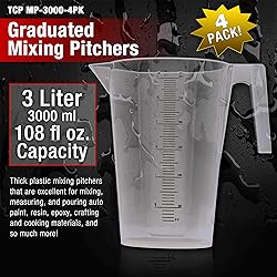 TCP Global 3 Liter (3000ml) Plastic Graduated
