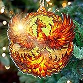 GEEMBI Christmas Fantasy Gifts for Women Men, Phoenix Ornament - Suncatcher Christmas Ornaments 2025 - Fantasy Decor, A Gift for Book Lovers Readers, Get Well Soon Mental Health Gifts for Women Friend