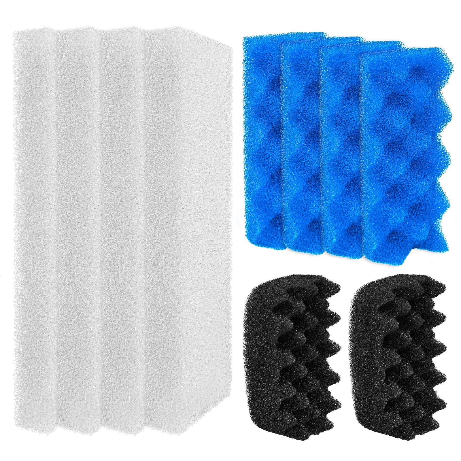 Photo 1 of 10 Pack Bio Foam Compatible with Fluval 206 & 207 Canister Filter, Filter Sponge Replacement Aquarium Filter Media for Biological Filtration, Including Blue White Black Filter Media Replacement Kit