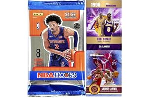 NEW 2021-22 Panini NBA HOOPS Authentic Factory SEALED Basketball HOBBY PACK - Plus Novelty Kobe and Lebron Cards Shown!