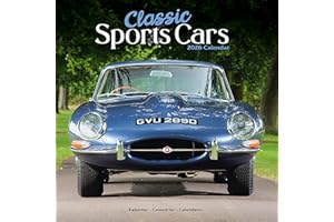 Classic Sports Cars Calendar 2026 Square Car Wall Calendar - 16 Month