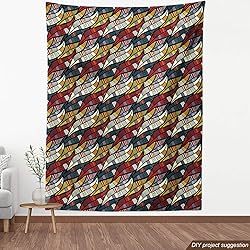 Ambesonne African Fabric by The Yard, Diagonal