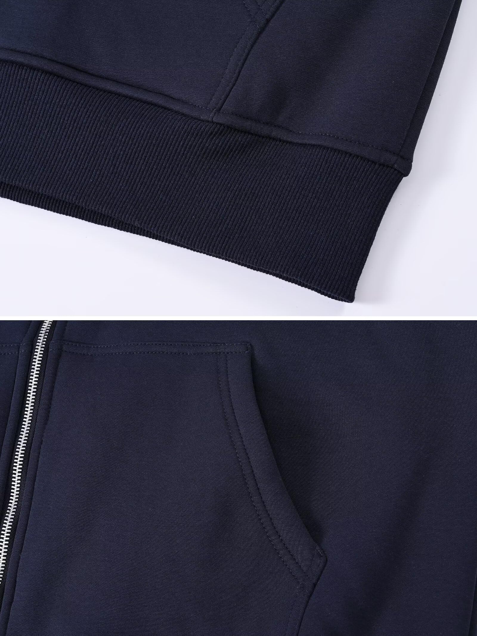 PrimeCrest Hoodie Herren Fleecejacke Kapuzenjacke Kapuzenpullover Pullover Winterjacke Sweatjacke Winter Zip Fleece Sherpa Hoody Männer Warm Baumwolle Jacke Gefüttert Solid Thermo Hoodies Schwarz L 6