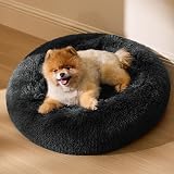 Bedsure Plush Round Cat Bed 60x60x14cm Dark Grey OEKO-TEX Safe