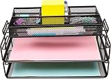 EXERZ Paper Sorters 2pcs Desk Organiser with Top Memo Holder Mesh 34x24.5x18cm view 2