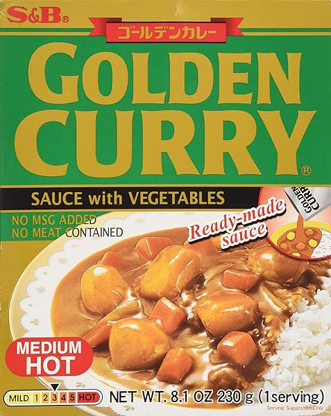 S & B CURRY GOLDEN RETORT MEDIUM HOT,...