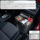 VenO 2 Pack Large Insulated Reusable Grocery Bag with Hard Bottom Black view 7