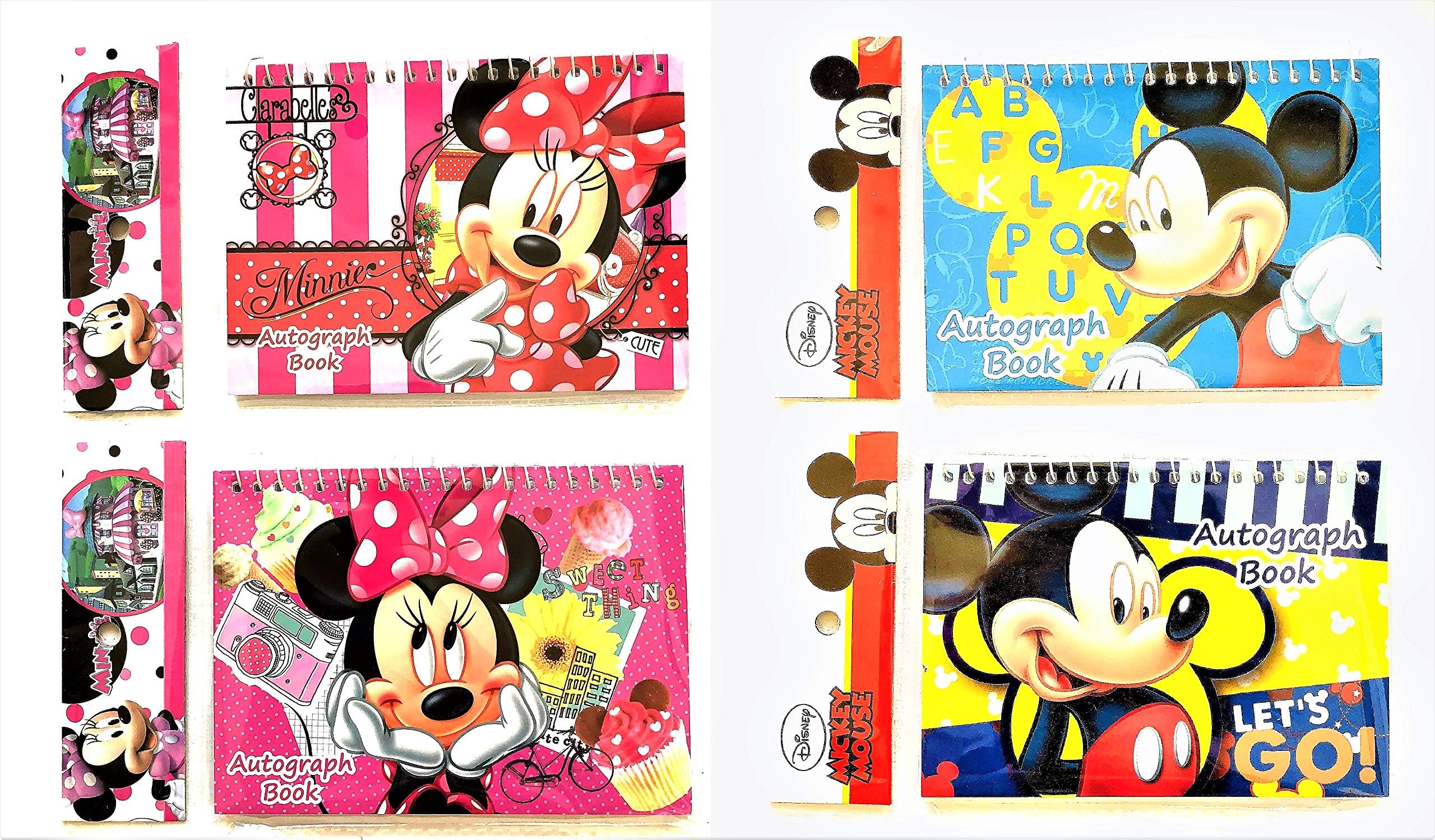 Party Favors Disney Mickey Mouse and Minnie Autograph Note Pads Book- (2 Pieces Assort Mickey & Minnie)