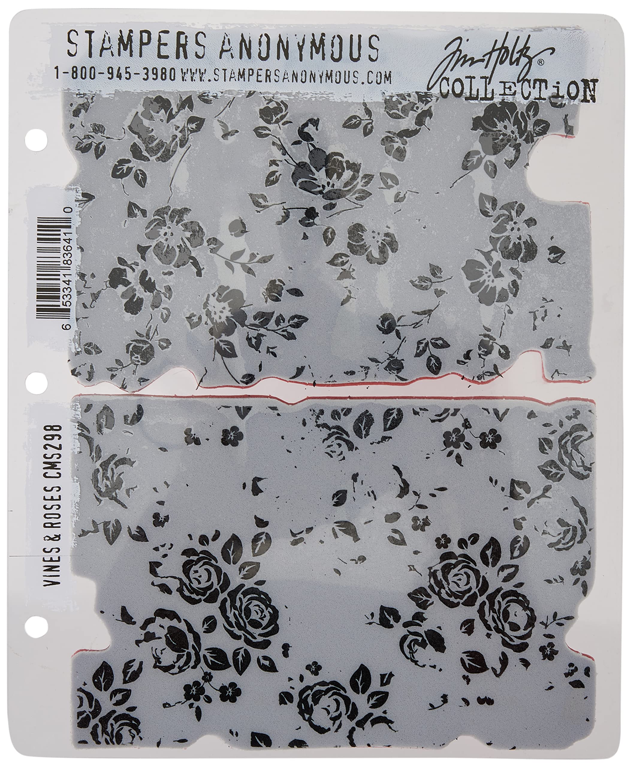 Art Gone Wild Tim Holtz Vines and Roses Cling Rubber Stamp Set, Synthetic Material, Multi-Colour, 24.5 x 18 x 0.6 cm