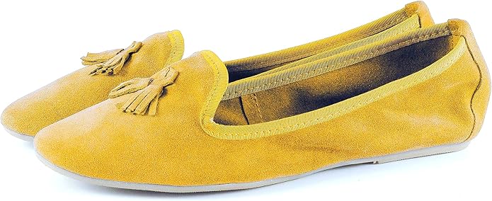 womens mustard flat shoes