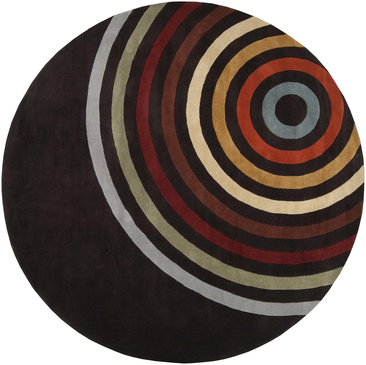 Amazon Area Rug 9x9 Round Contemporary Chocolate Color
