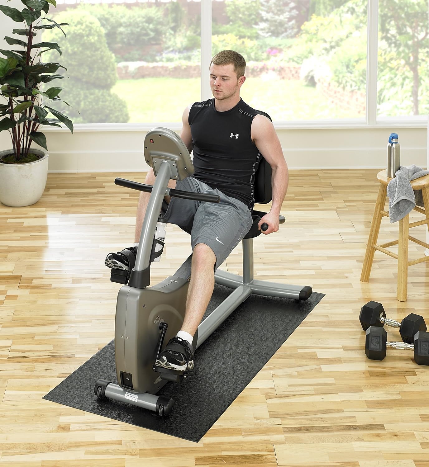 Supermats Heavy Duty Equipment Mat 13GS Made in U.S.A. for Indoor Cycles Recumbent Bikes Upright Exercise Bikes and Steppers (2.5 Feet x 5 Feet) (30-Inch x 60-Inch) (76.2 cm x 152.4 cm): Sports & Outdoors