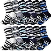 Liitrsh 18 Pairs Fuzzy Socks with Grips Plush Comfy Hospital Slipper Fluffy Socks Thick Non Slip for Men Women Gift