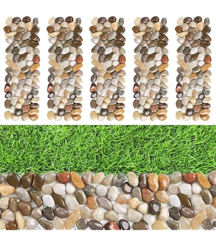 Mosaico De Guijarros Naturales De Cuarzo Plateado