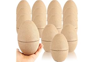 16 Pcs 6 Inch Paper Easter Eggs Bulk Empty Mache Eggs Paper Eggs Mache Eggs for Easter DIY Decor Egg Hunting
