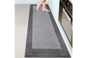 DOMUSTEX Machine Washable Kitchen Rug 24" x 84", Non Slip Kitchen Mat for Floor, Absorbent Entrance Runner Rug for Hallway, Laundry, Bathroom, Door (Roll Packing)