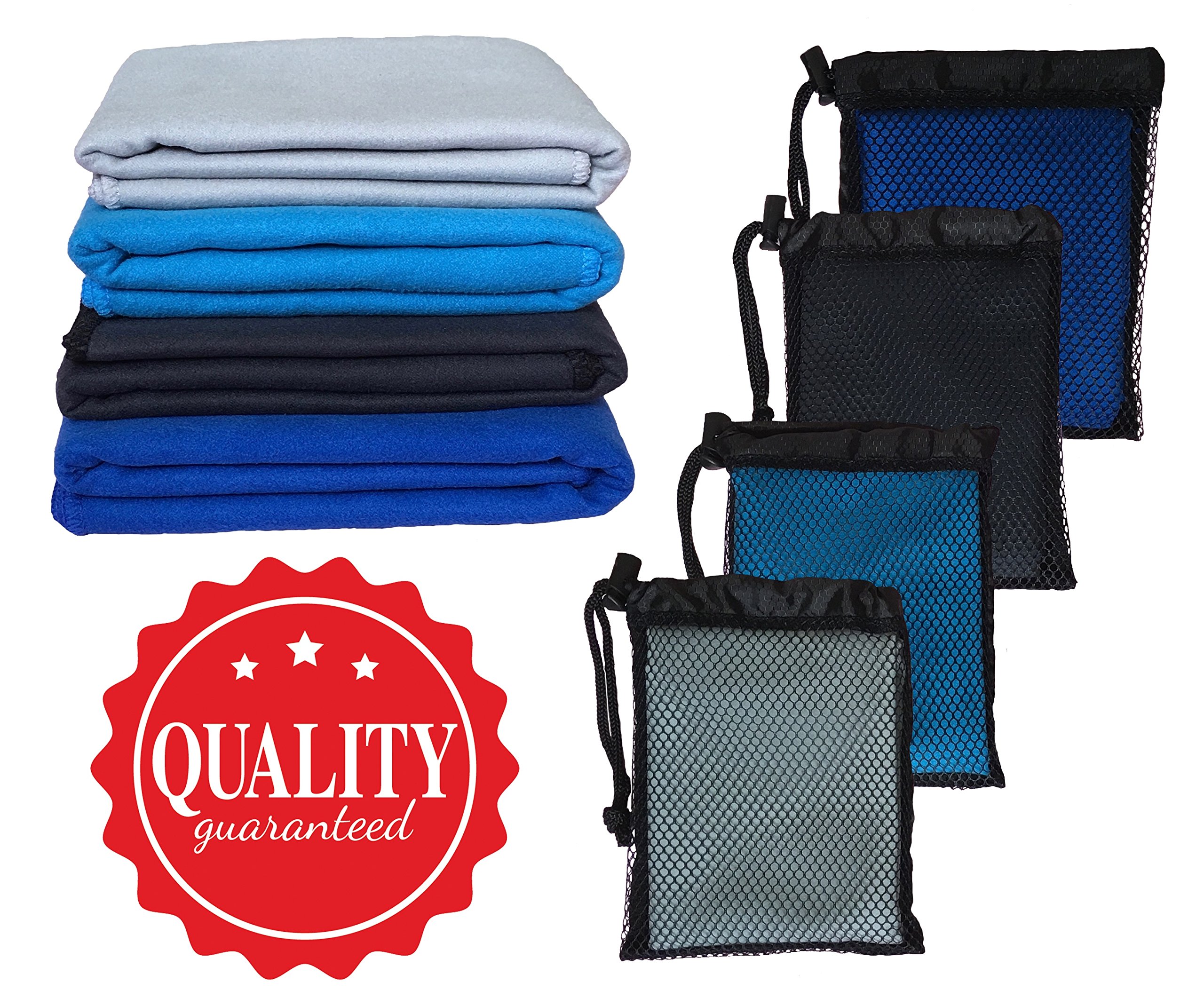 Microfibre Towel & Travel Towel with carry Bag - ultra-absorbent light & soft - Perfect for sports, fitness, outdoors, travel, beach, gym, yoga, pilates, bikram, swim, camping, hiking, backpacking, holidays and home. 10 colors (Pink)