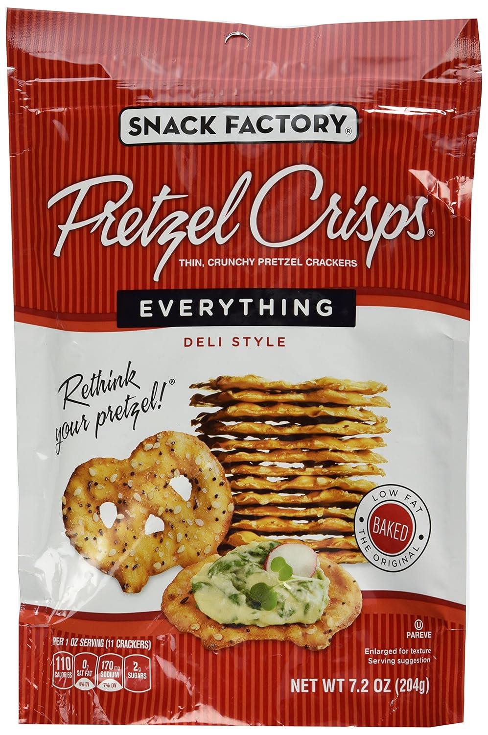 Snack Factory Pretzel Crisps Everything 7 2 Ounce Pack Of 6 Amazon Com Grocery Gourmet Food