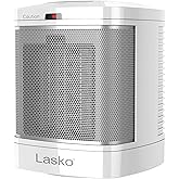 Lasko Portable Electric Ceramic Space Heater with ALCI Plug for Bathroom Use, 2 Heat Settings and Simple Heat Button, 8 Inche