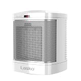 Lasko Portable Electric Ceramic Space Heater with ALCI Plug for Bathroom Use, 2 Heat Settings and Simple Heat Button, 8 Inches, White, 1500W, CD08200