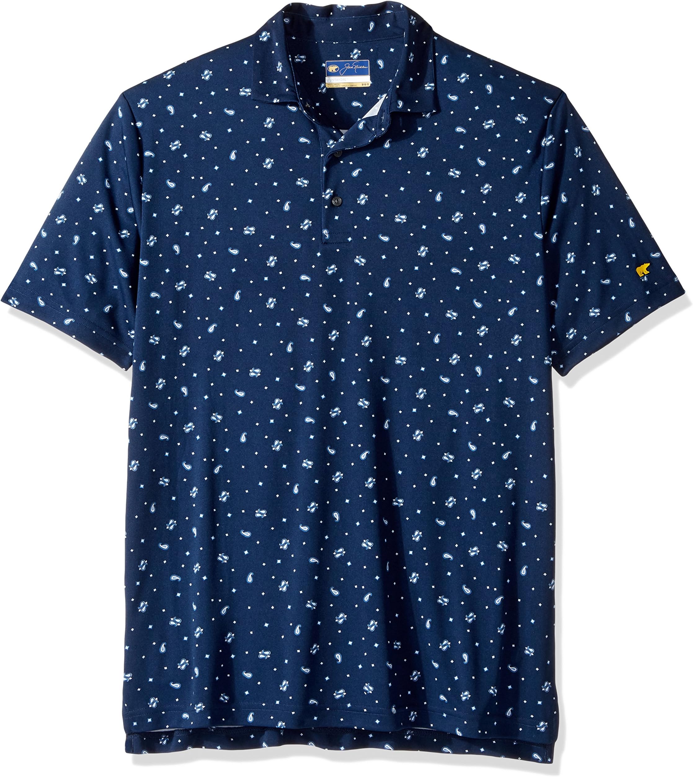 Jack Nicklaus Men's Short Sleeve Staydri Paisley Print Polo