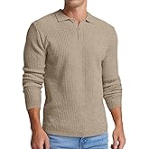 Sailwind Men's Knit Polo Sweater Long Sleeve Polo Shirts Lightweight Fashion Casual Pullover Sweater