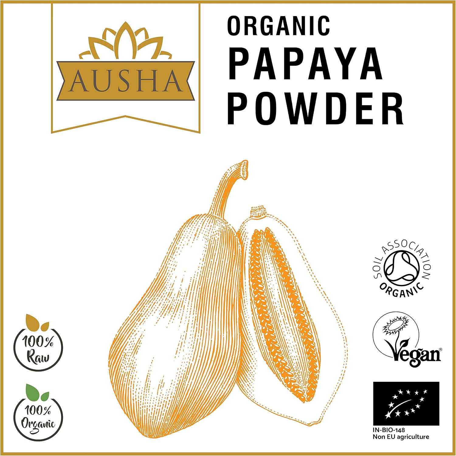 Ausha Papaya Powder 100g, PreBiotics for Gut Health Digestion Aid, Vitamin C, for Eating Skin and Face Mask - Image 5