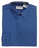 Gioberti Boys Long Sleeve Solid Dress Shirt, Royal