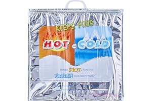 Superio Hot and Cold Insulated Bags for Food Delivery, Grocery Shopping Bags, Food Storage for Hot and Frozen Food for Travel, Disposable Cooler Bag, Reinforced Thermal Lunch Bag (1, 20"x19")