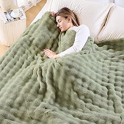 NEWCOSPLAY Queen Blanket for Couch Sage Green Super