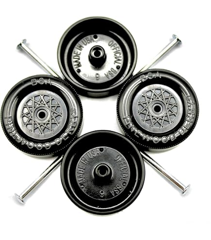 Red Dirt Derby Pinewood Derby Axles - Machined, Polished, Grooved & Bent 2.5° (2-Pack)