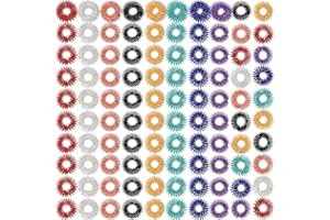 100 Pack Spiky Sensory Finger Rings, Acupressure Spiky Sensory Finger Rings for Adults, Silent Stress Reducer and Massager Fi
