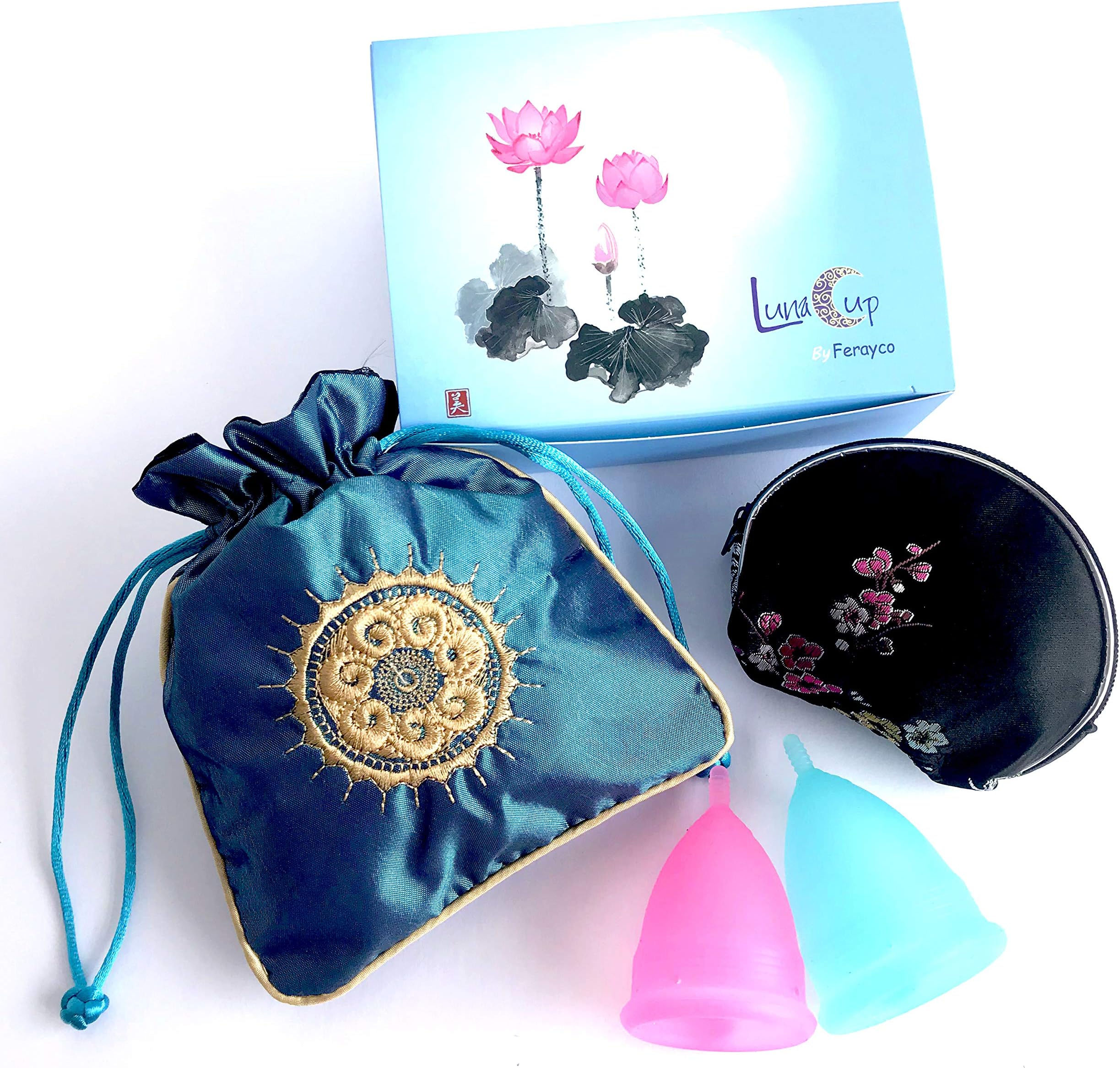 Luna Cup by Ferayco Menstrual Cup, 1 Small & 1 Large, Healthier Happier Feminine Hygiene, Better Period Protection