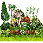 60pcs Model Trees Mixed Miniature Plants Trees Train Scenery Artificial Fake Tree Railroad Diorama Supplies for DIY Crafts, Building Model Landscape