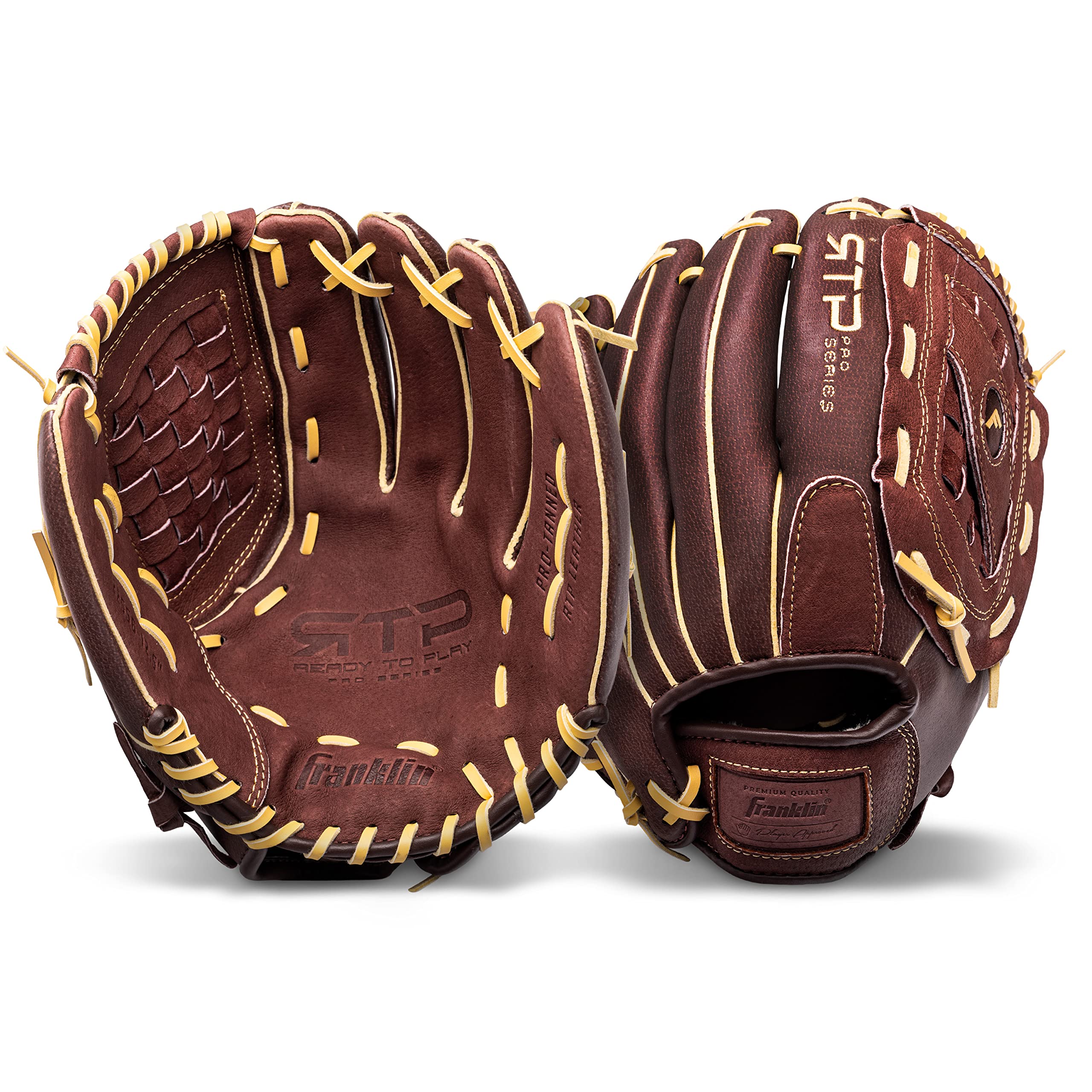 Franklin Sports RTP Pro Baseball Glove - Adult + Youth Fielding Mitt - Righty - Camel