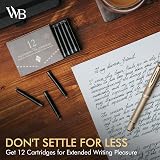 Wordsworth & Black 12pk Black Fountain Pen Ink Cartridges International view 5