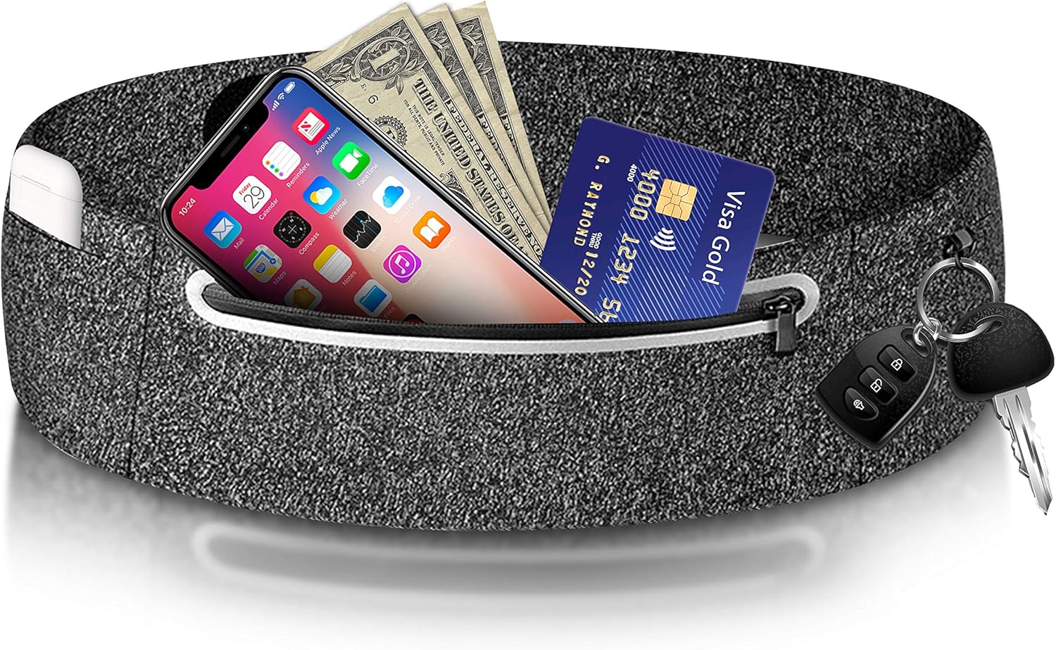 Trimaflex Running Belt – Phone Holder for Running – Water Resistant Workout Waist Fanny Pack – Ultra-Thin and Lightweight Running Pouch – Reflective Travel Money Belt : Sports & Outdoors