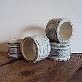 Primitive Blue, Grey, White Wood Napkin Rings - Set of 4, 6, or 8 Shabby Cottage Chic Napkin Holders - Farmhouse Chic Dining Decor - Spring Table Accents & Decorations