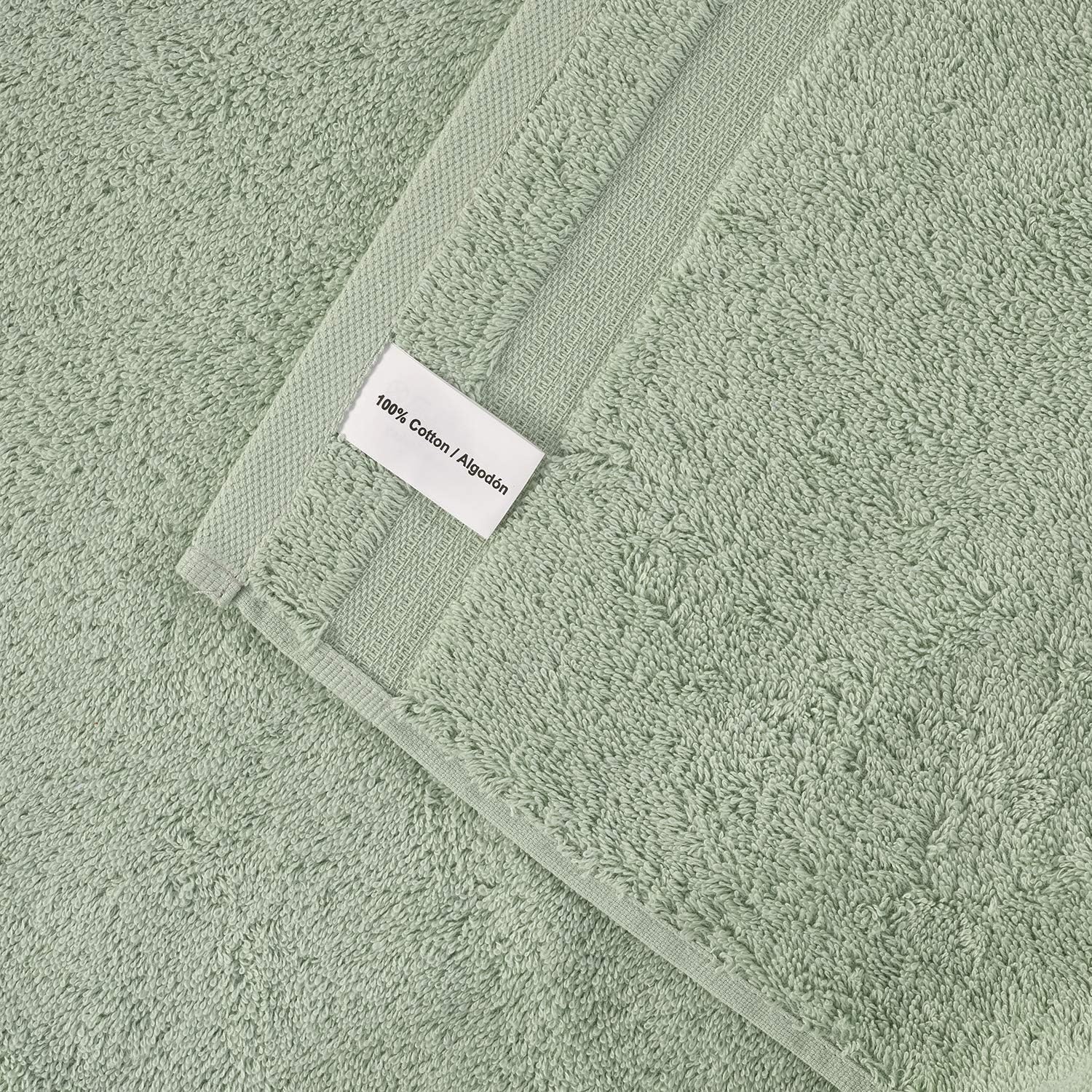 Qute Home Towel Set; 2 Bath Towels, 2 Hand Towels, and 4 Washcloths | Spa & Hotel Towels Quick Dry 100% Turkish Cotton Towel Sets for Bathroom, Shower Towel (Green, Towel Set - Set of 8): Home & Kitchen