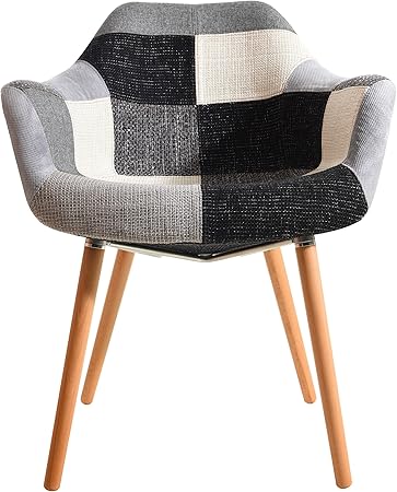 Rendez Vous Déco Chaise Anssen Patchwork Grise