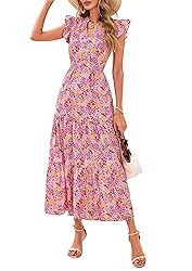 PRETTYGARDEN Women's 2025 Summer Floral Midi Dress