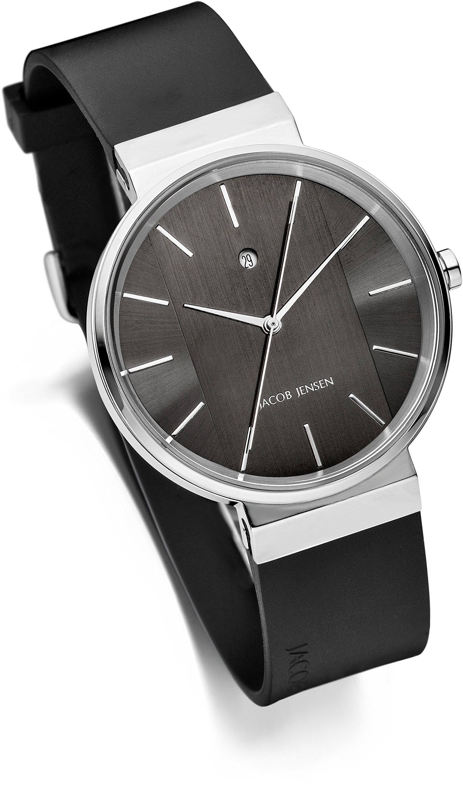 Jacob Jensen Unisex-Adult Analogue Quartz Watch with Rubber Strap JJ708