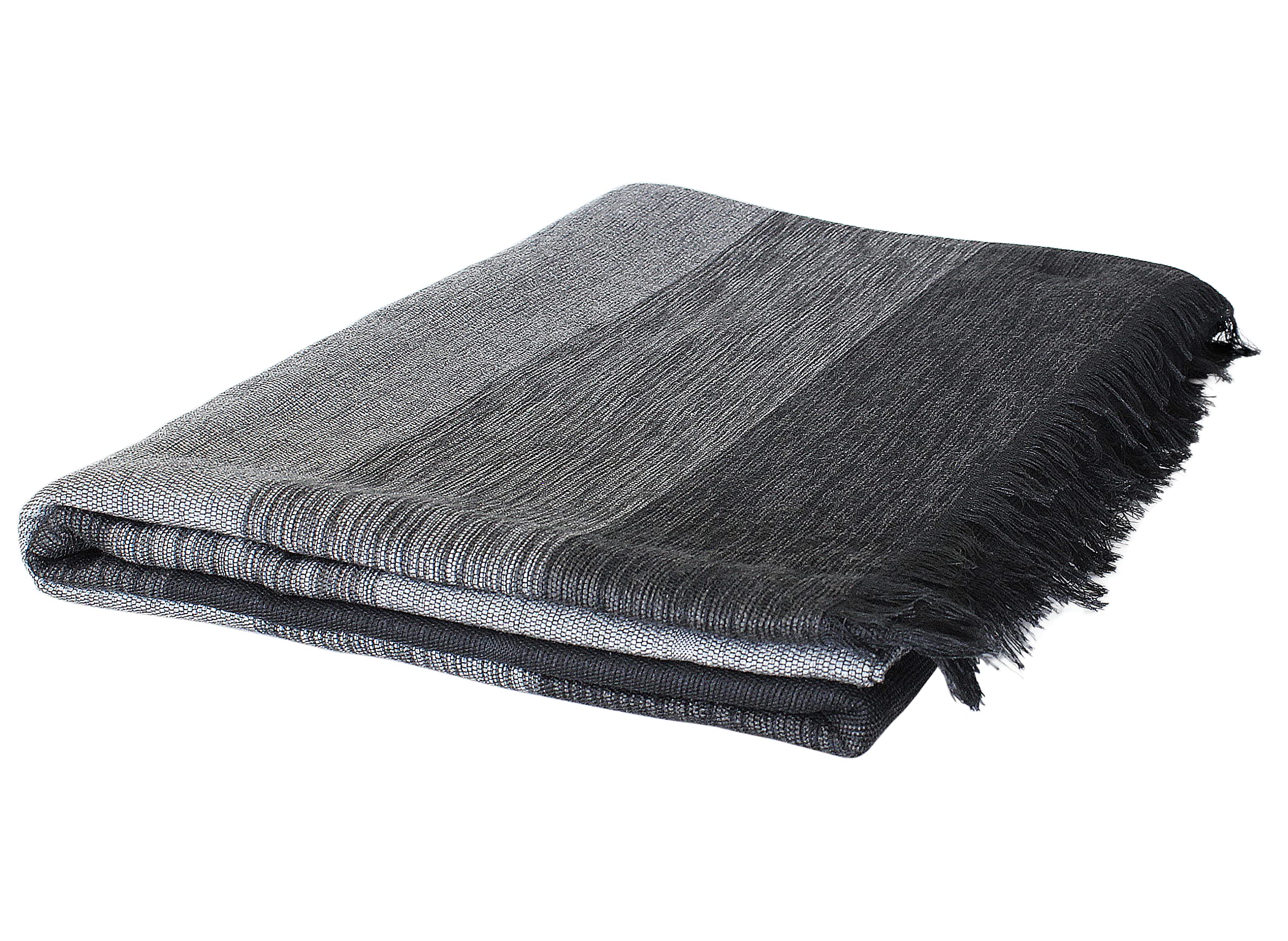 ESSENCE OF MOROCCO Moroccan Throw Blanket Bedspread Sofa Cover Handwoven. Cotton, Wool and Sabra Silk 106 in x 67 in / 270 cm x 170 cm (Black Grey)