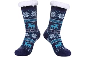 SDBING Slipper Socks for Women with Grippers, Winter Warm Fuzzy Indoor Christmas Gifts Socks