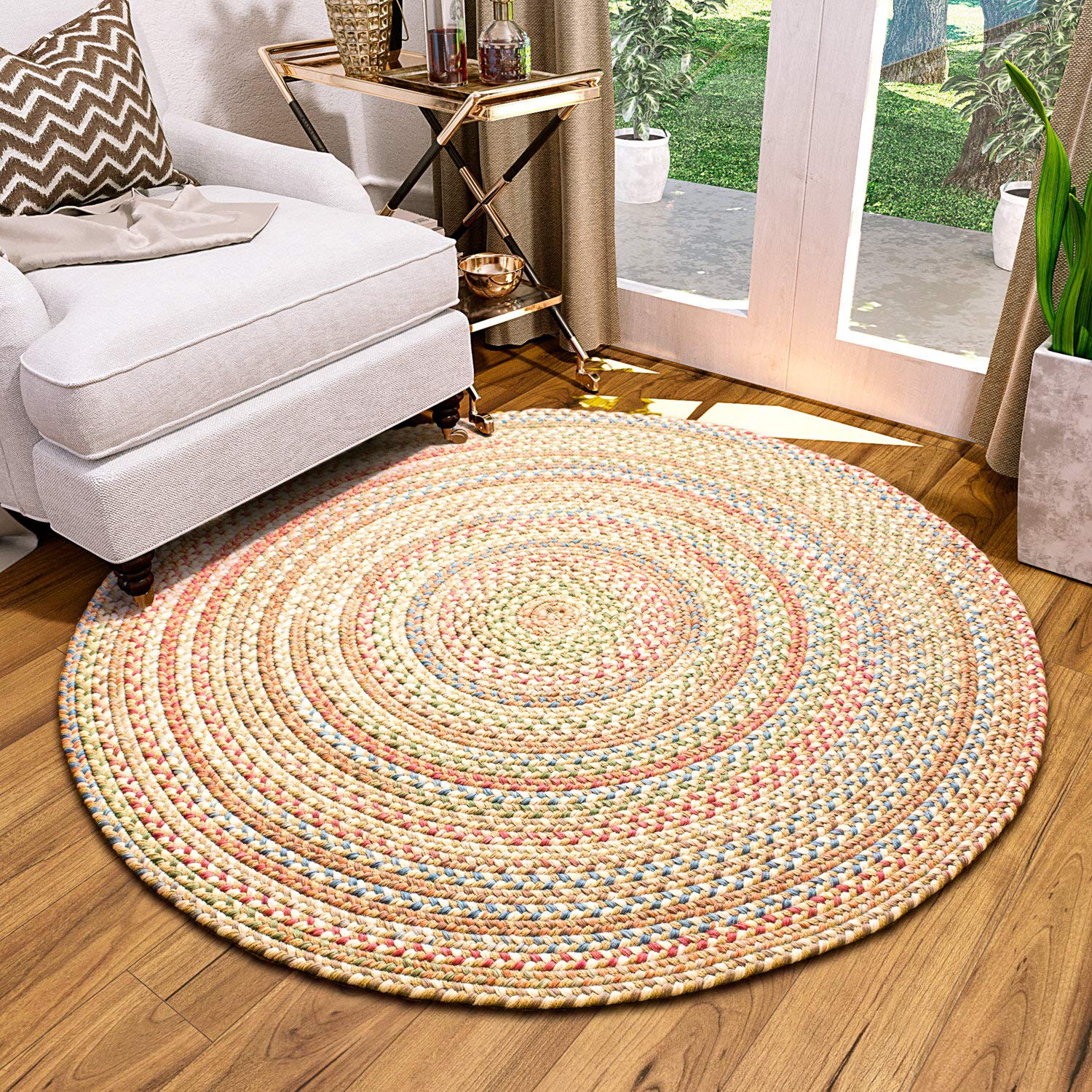 Super Area Rugs Roxbury Indoor Outdoor Braided Rug Straw