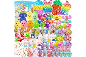 RBONIGHT 163PCS Easter Toys For Party Favors, Easter Basket Stuffers, Easter Gifts for Kids, Easter Pinata Basket Fillers Classroom Prize Treasure Box