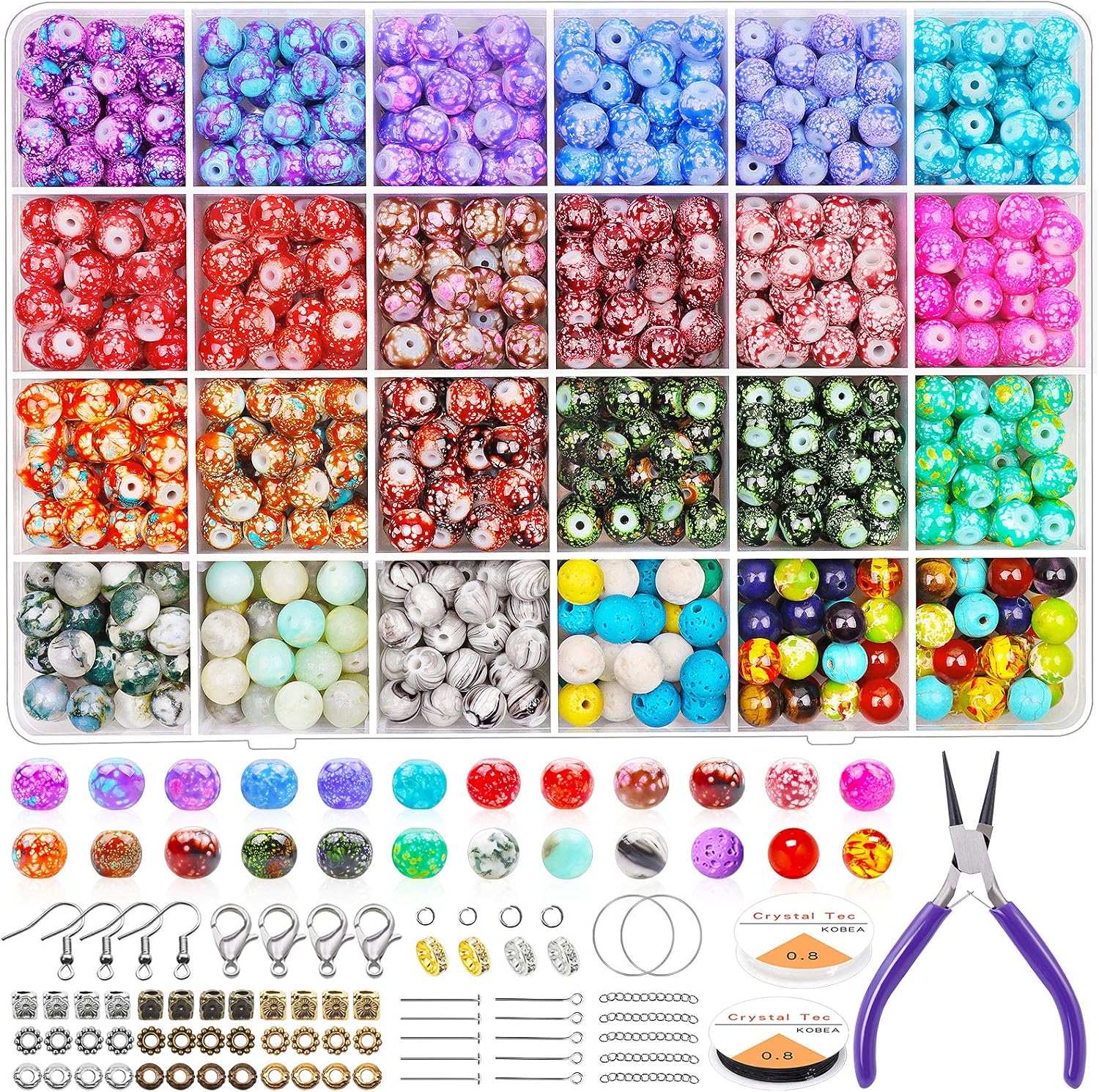 Beads For Jewelry Making Supplies Kit Gacuyi Colorful Acrylic Round 
