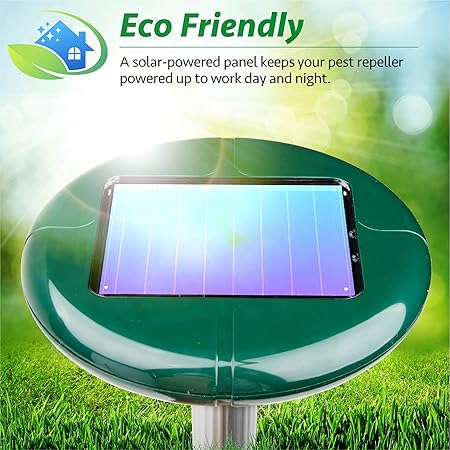 Amazon.com : Livin Well Solar Mole Repellent Yard Stakes - 4pk Ultrasonic Outdoor Pest Control Rodent Repeller Spikes, Get Rid of Moles Voles and Gophers ...